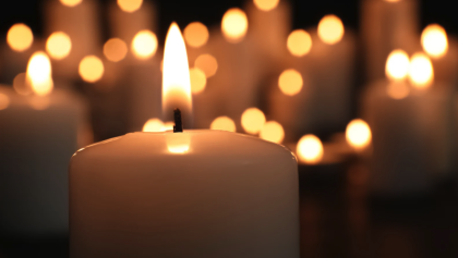 Candle with flame
